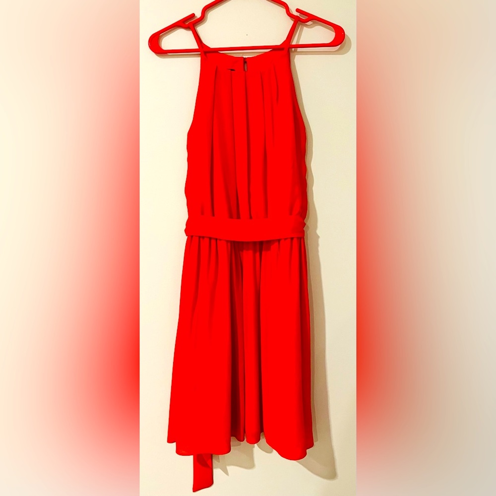 FORTUNE & IVY RED-ORANGE WOMENS DRESS